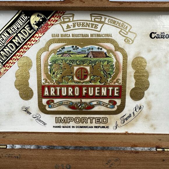 Arturo Fuente Canones Wooden Cigar Box 20 Count Handmade Dominican Republic - Picture 2 of 11